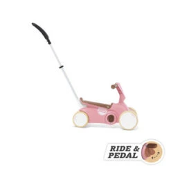 BERG Go2 Retro Pink -Trendy Speelgoedwinkel Bergtoys go2 retro pink 6 duwstang speelactief.nl