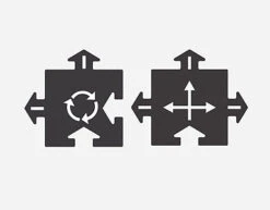 WayToPlay Rubber Baanstukken Kruising En Rotonde 2 Pc