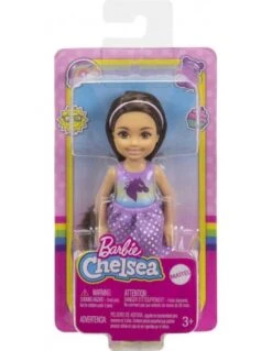 Barbie Pop Chelsea Met Bruin Haar En Jurkje Met Eenhoorn -Trendy Speelgoedwinkel barbie club chelsea bruin haar eenhoorn top 2