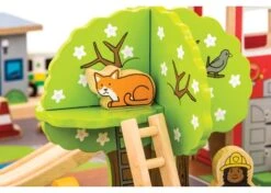 BigJigs BJT049 Treintafel Brandweer Spoortafel Houten Trein -Trendy Speelgoedwinkel bigjigs bt049 brandwweer trein set en tafel 4