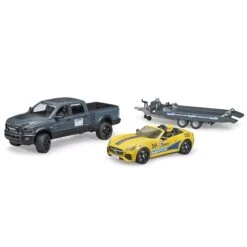 Bruder 02504 RAM-2500 Incl Autotransporter En Racing Roadster -Trendy Speelgoedwinkel bruder 02504 ram2500 power wagon met autotransporter en roadster 1 1