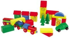 Blokkenset HEROS Combi-speelbox 32-delig -Trendy Speelgoedwinkel houten blokken combi in ton heros 27181 1 1