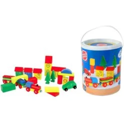 Blokkenset HEROS Combi-speelbox 32-delig -Trendy Speelgoedwinkel houten blokken combi in ton heros 27181 2