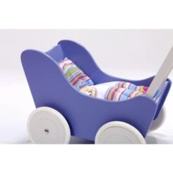 Houten Poppenwagen Purple -Trendy Speelgoedwinkel houten poppenwagen paars wit 2