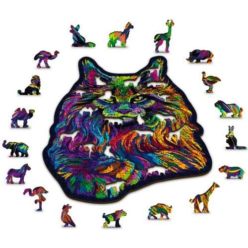 Wooden City Houten Puzzel Rainbow Wild Cat L 300 4 Wooden City Houten Puzzel Rainbow Wild Cat L 300 - Afbeelding 4