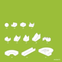 Hubelino Knikkerbaan Baanelementen 55-delig -Trendy Speelgoedwinkel hubelino starterset kogelbaan duplo 55 delig 1