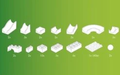 Hubelino Knikkerbaan Bouwdoos Mini-set 45-delig -Trendy Speelgoedwinkel knikkerbaan 45 delig hubelino 420139 2