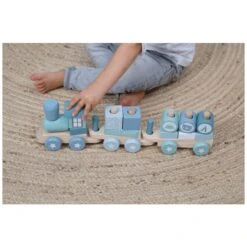Little Dutch LD7036 Houten Blokkentrein Blauw -Trendy Speelgoedwinkel little dutch houten blokkentrein blauw 2