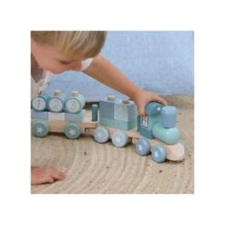 Little Dutch LD7036 Houten Blokkentrein Blauw -Trendy Speelgoedwinkel little dutch houten blokkentrein blauw 3