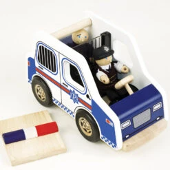 Houten Politie-auto Pintoy -Trendy Speelgoedwinkel politie auto pintoy 10585 1 1