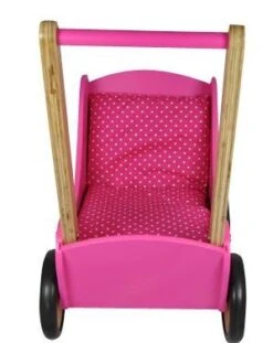 Poppenwagen Simply For Kids Stippen Rose -Trendy Speelgoedwinkel poppenwagen simply for kids stippen rose 2