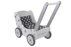 Poppenwagen Simply For Kids Stippen Wit -Trendy Speelgoedwinkel poppenwagen simply for kids stippen wit 1 1