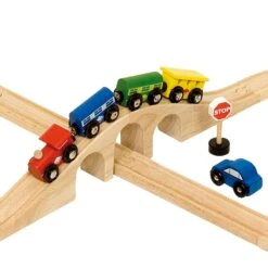 BigJigs BJT012 Treinset Grote Acht Houten Trein -Trendy Speelgoedwinkel treinset grote acht bigjigs bjt012 1 1