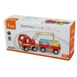 Houten Truck Met Kraan En Aanhanger Vigatoys -Trendy Speelgoedwinkel truck met kraan en aanhangwagen vigatoys v0690 1 1